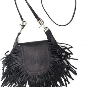 Black Fringe Crossbody Bag